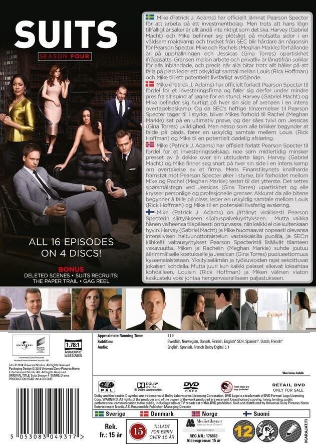 Suits - Sæson 4 - DVD