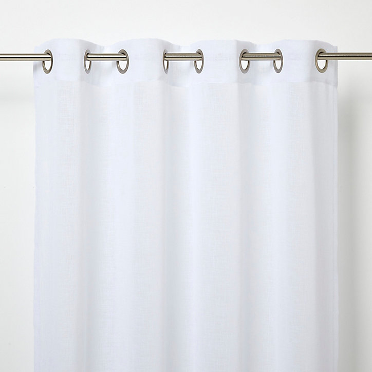 Voilage GoodHome Howley blanc l.140 x H.260 cm