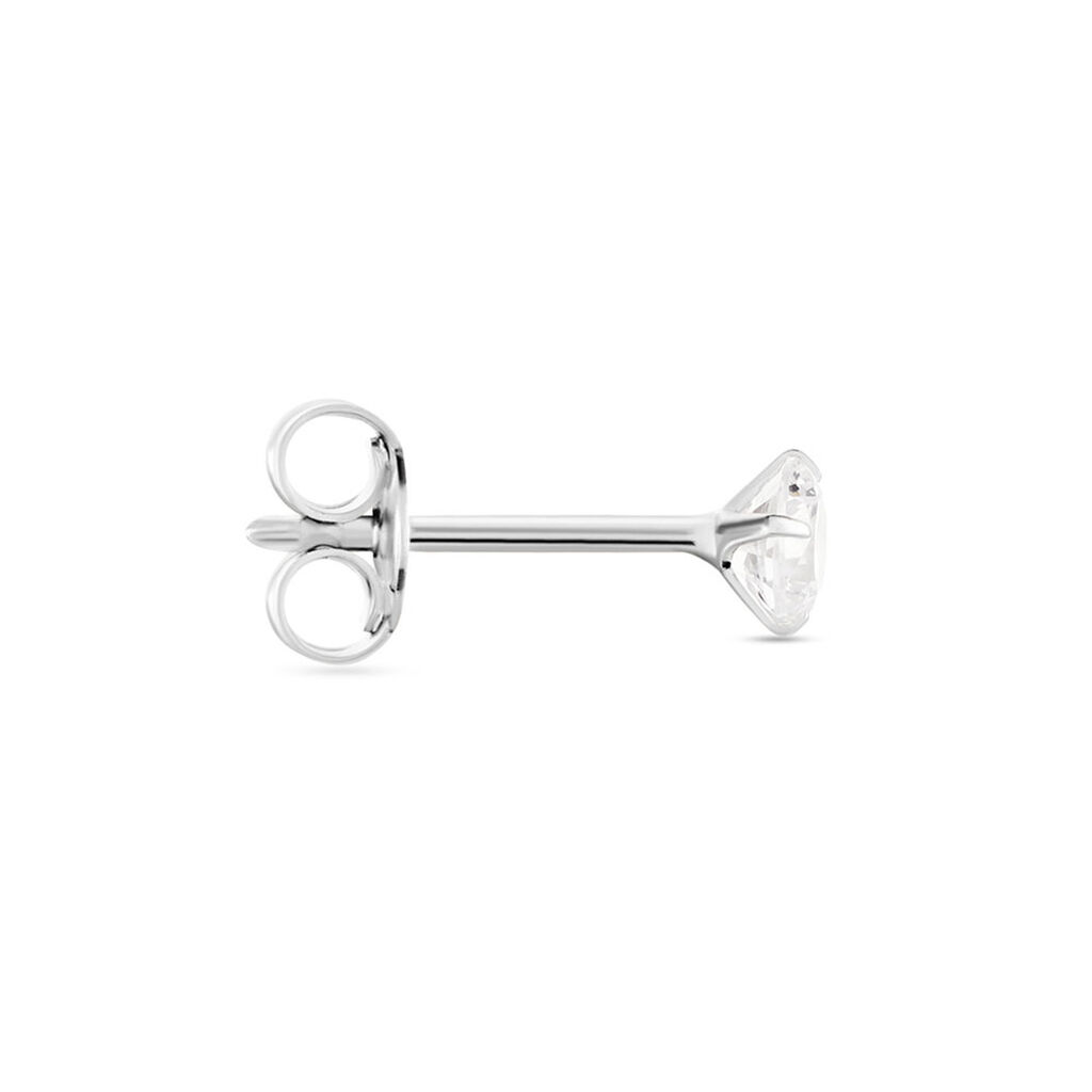Boucles D'oreilles Puces Niels Argent Blanc Oxyde De Zirconium