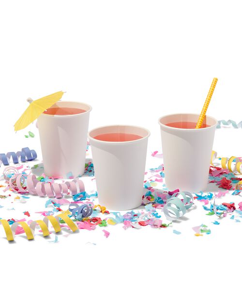 20 gobelets en papier - 250 ml - blanc
