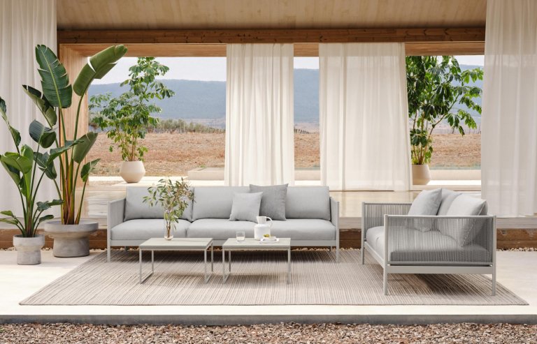 Bolia Kelo vloerkleed buiten 300x300 beige