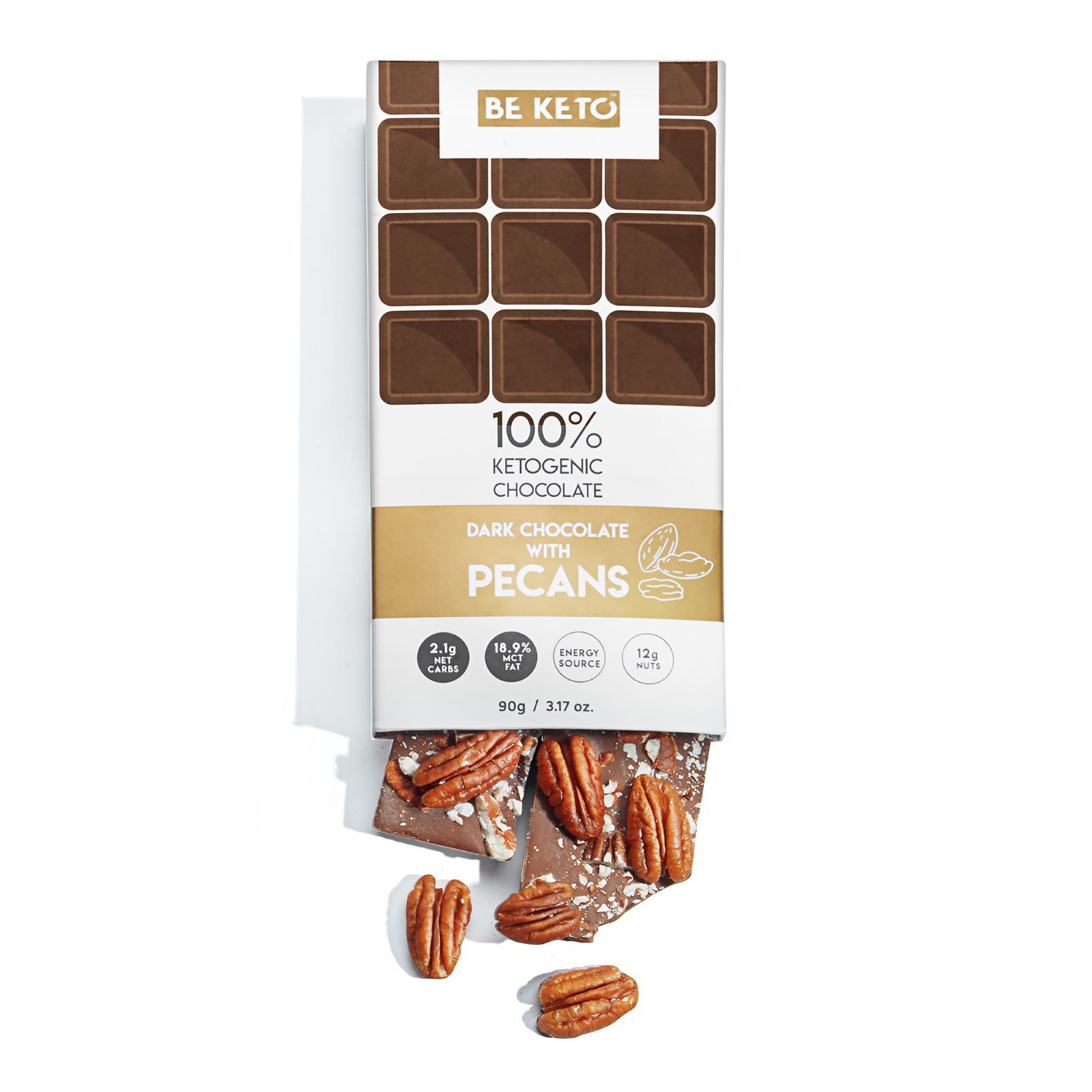 Be Keto Sjokolade med MCT-olje Pekannøtter
