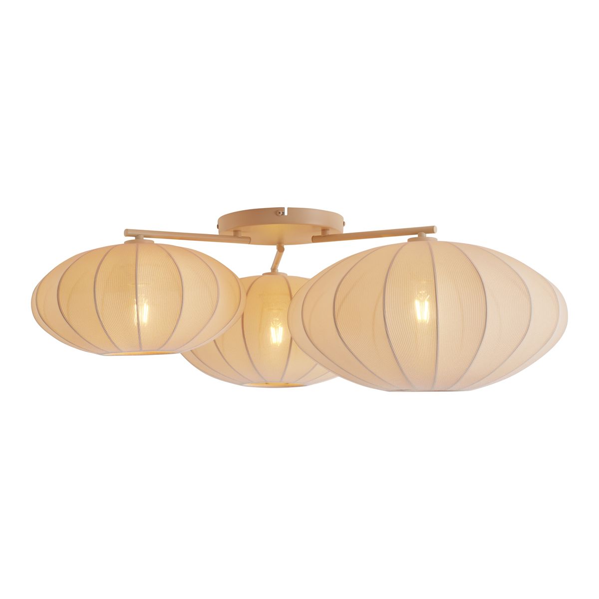 Japandi plafondlamp beige 3-lichts - Multi Bida