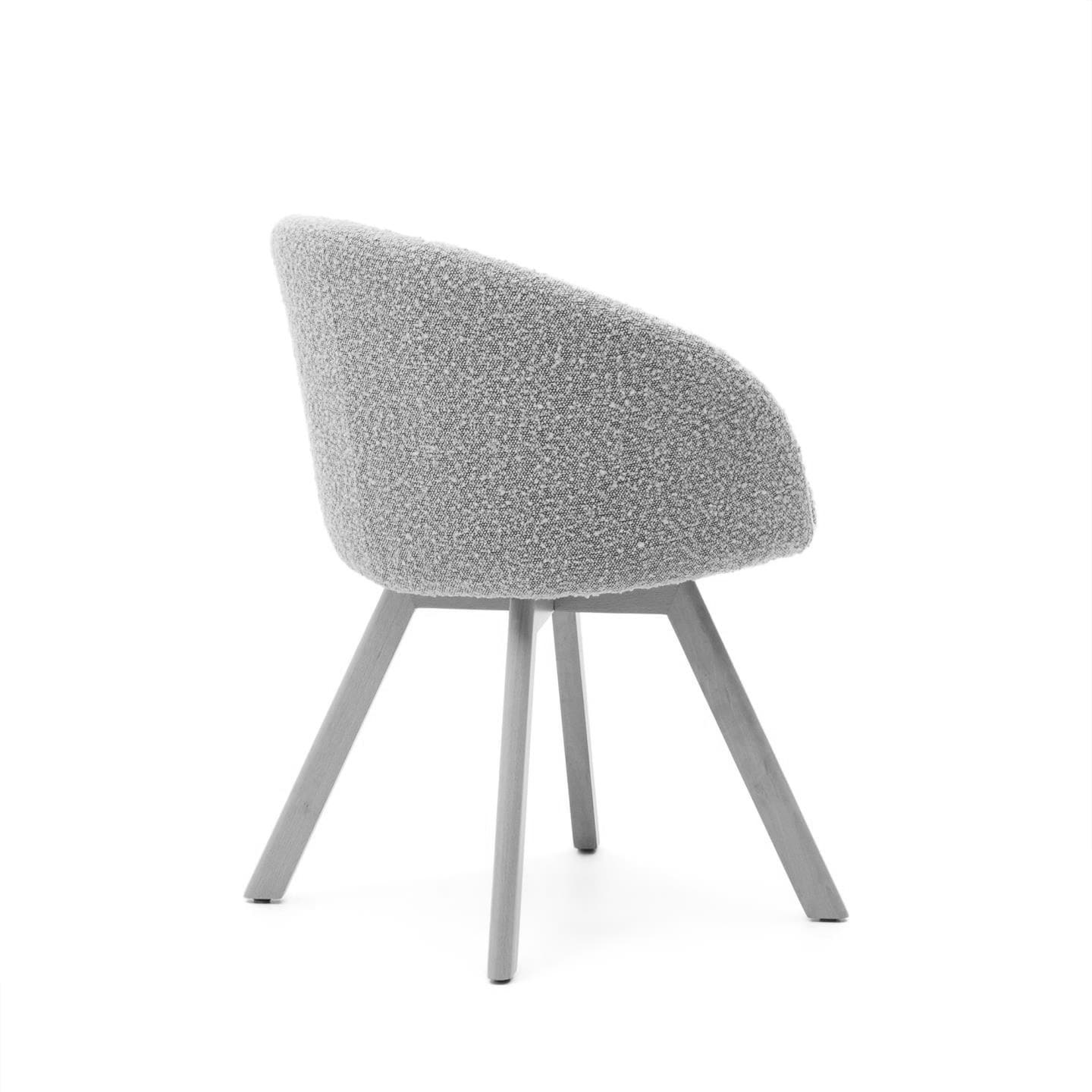 Kave Home Drehstuhl MARVIN grau/Buche massiv