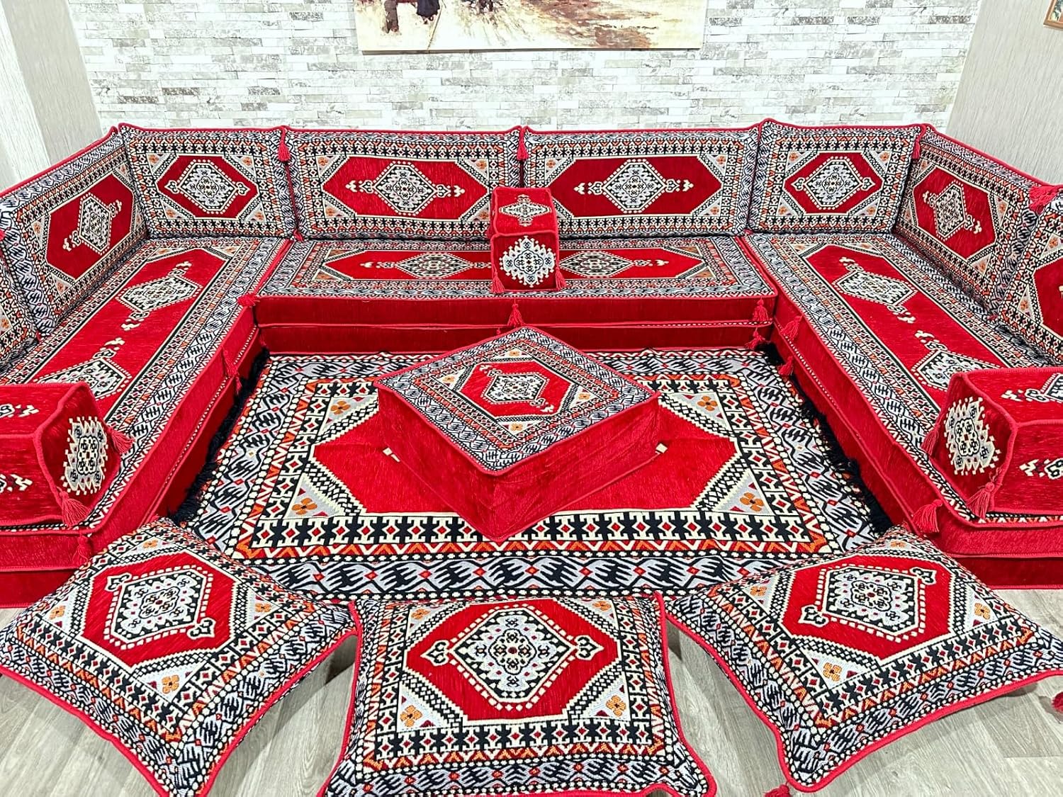 Arabische Ecke Majlis Sofa, Orientalische Sitzecke, Kelim, Sark Kösesi, Orientalisches Sofa, Arabisches Sitzkissen