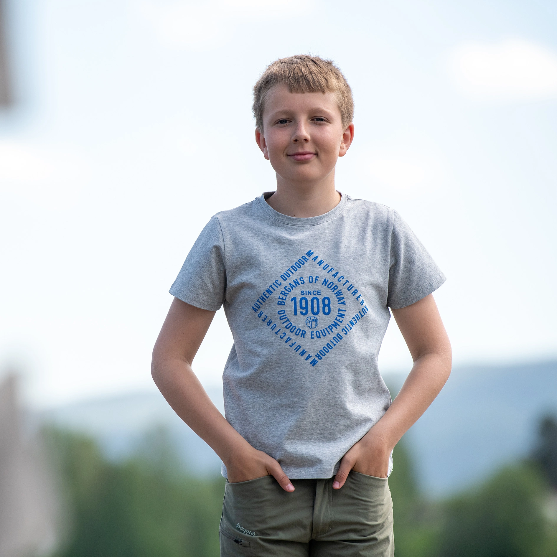 Bergans 1908 Youth Tee Grey Melange