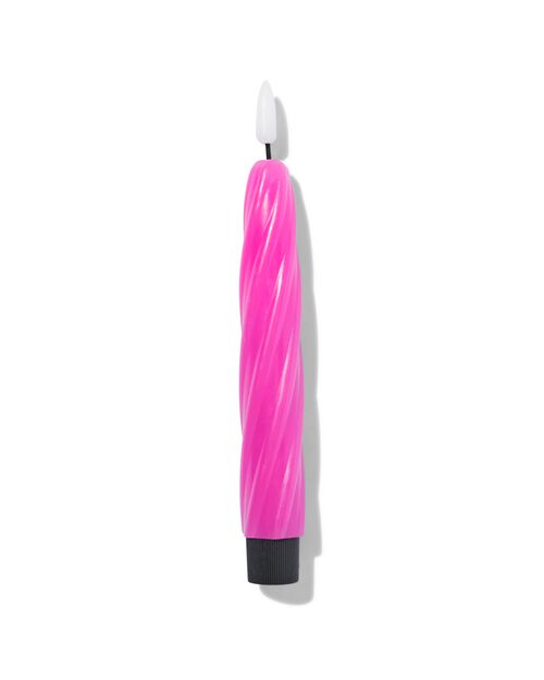 bougie torsadée  LED rose