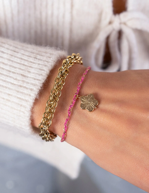 My Jewellery Sunrocks koord armband bloem MJ12208
