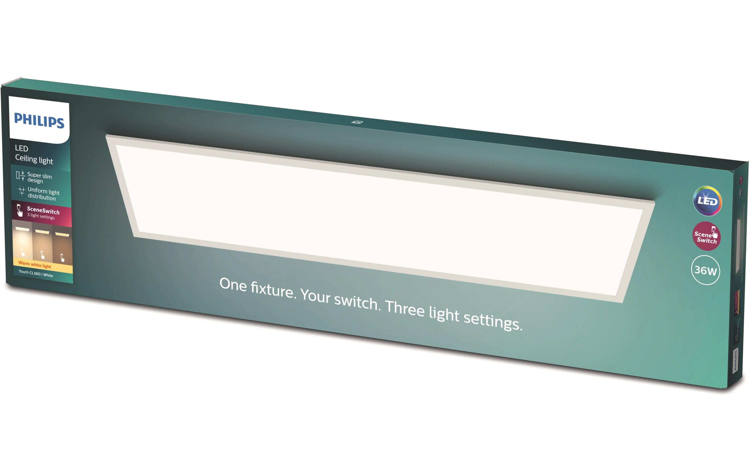 Deckenleuchte Touch SceneSwitch 36 W, 2700 K, WeissRechteckige LED-Leuchte mit Lichtanpassung