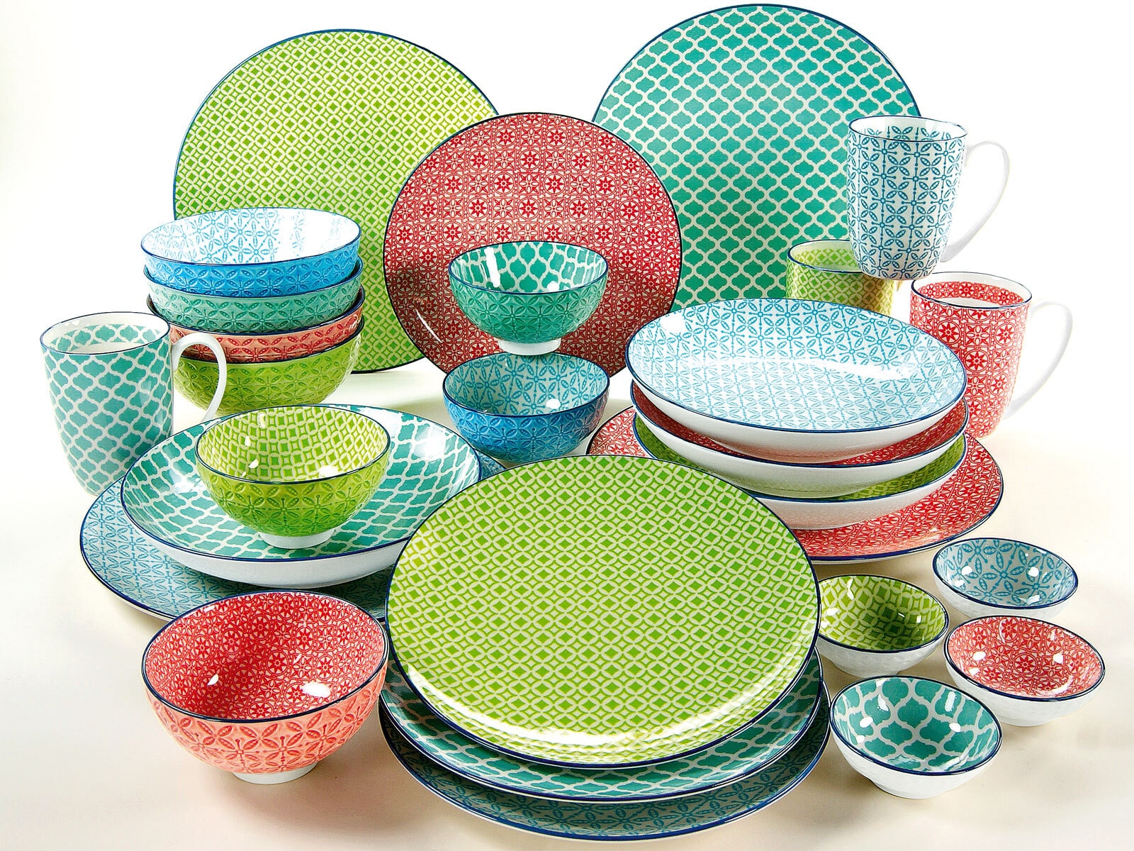 CreaTable Suppenteller MEDITERRAN 4er Set 21 cm grün