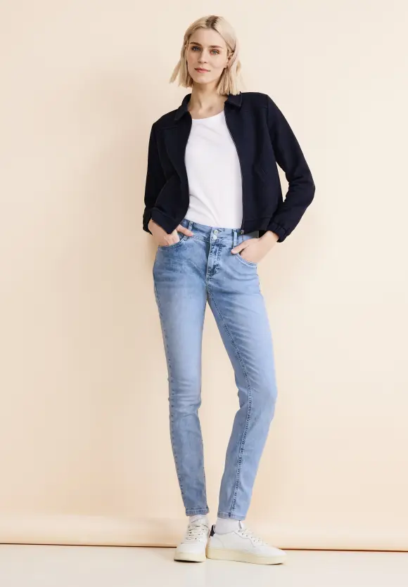 Slim Fit indigo Jeans - heavy indigo bleach