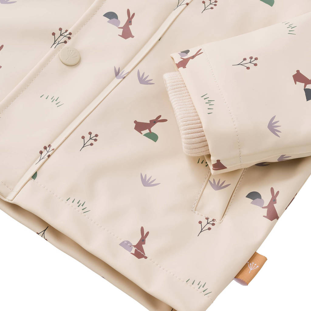 Fresk regenjas van polyester ecru