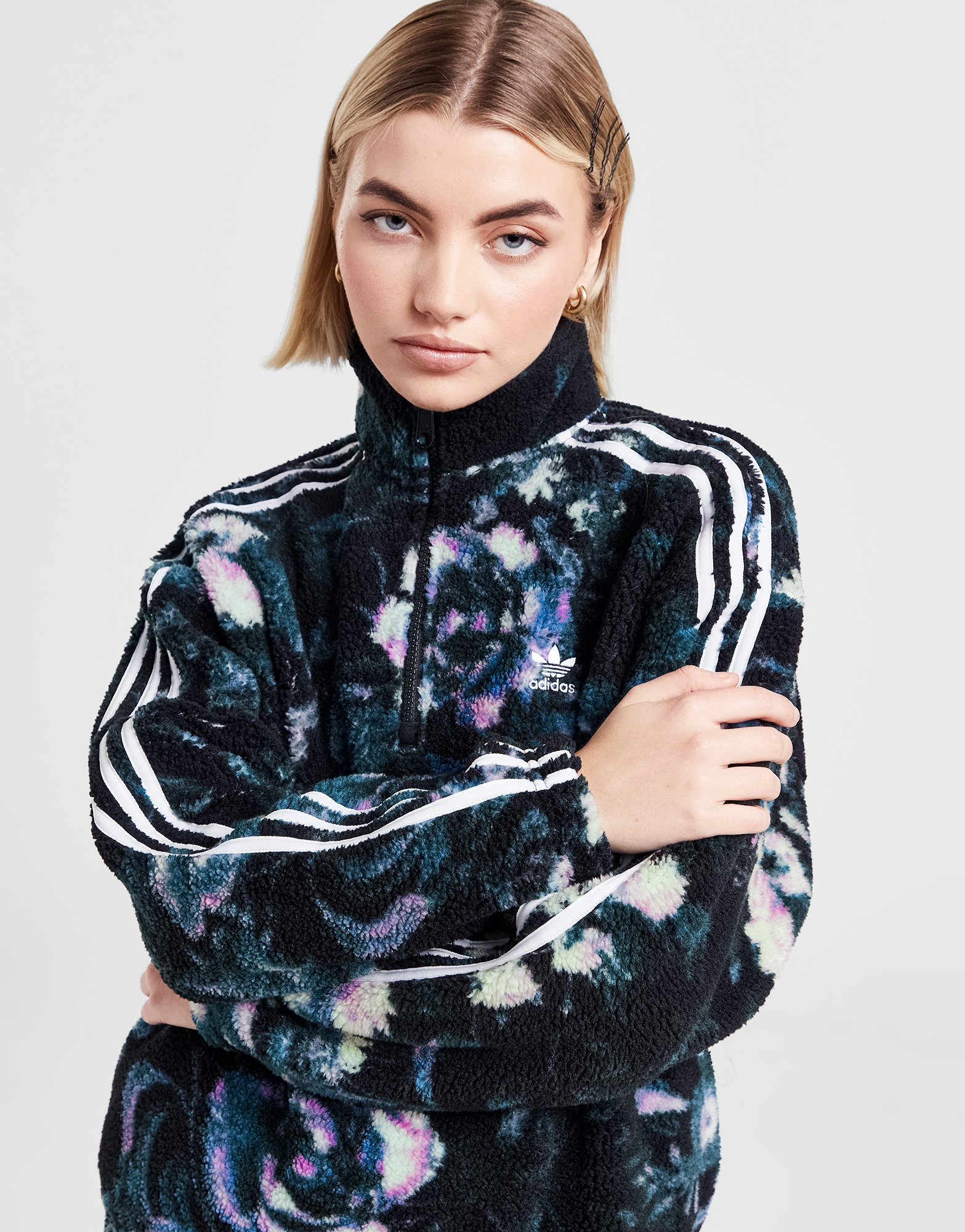 adidas Originals Polaire Sherpa Zippé Imprimé Floral Femme