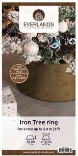 Everlands - Kerstboomrok - Goud - Metaal - Diameter 70 cm - Hoogte 28 cm