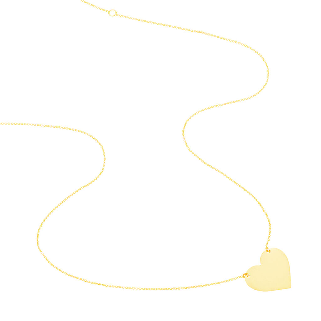 Collier Coeur Gravable Or Jaune