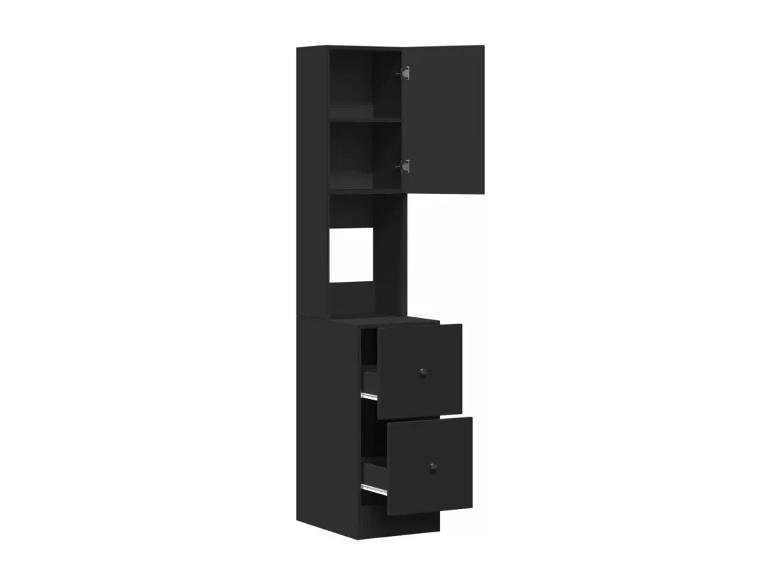 Armoire de cuisine noir 35x50x180 cm bois d'ingénierie