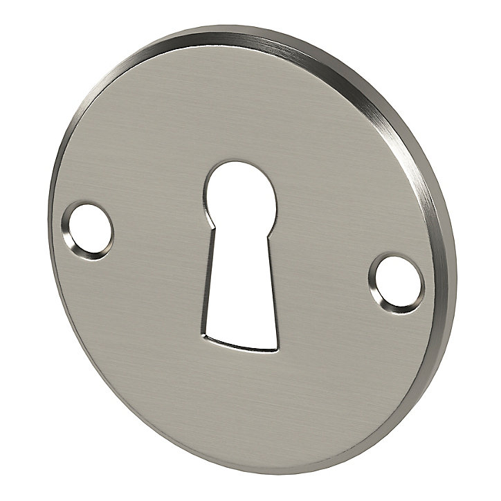 Rosace de fonction rond à visser à serrure GoodHome brillant argent Ø48mm