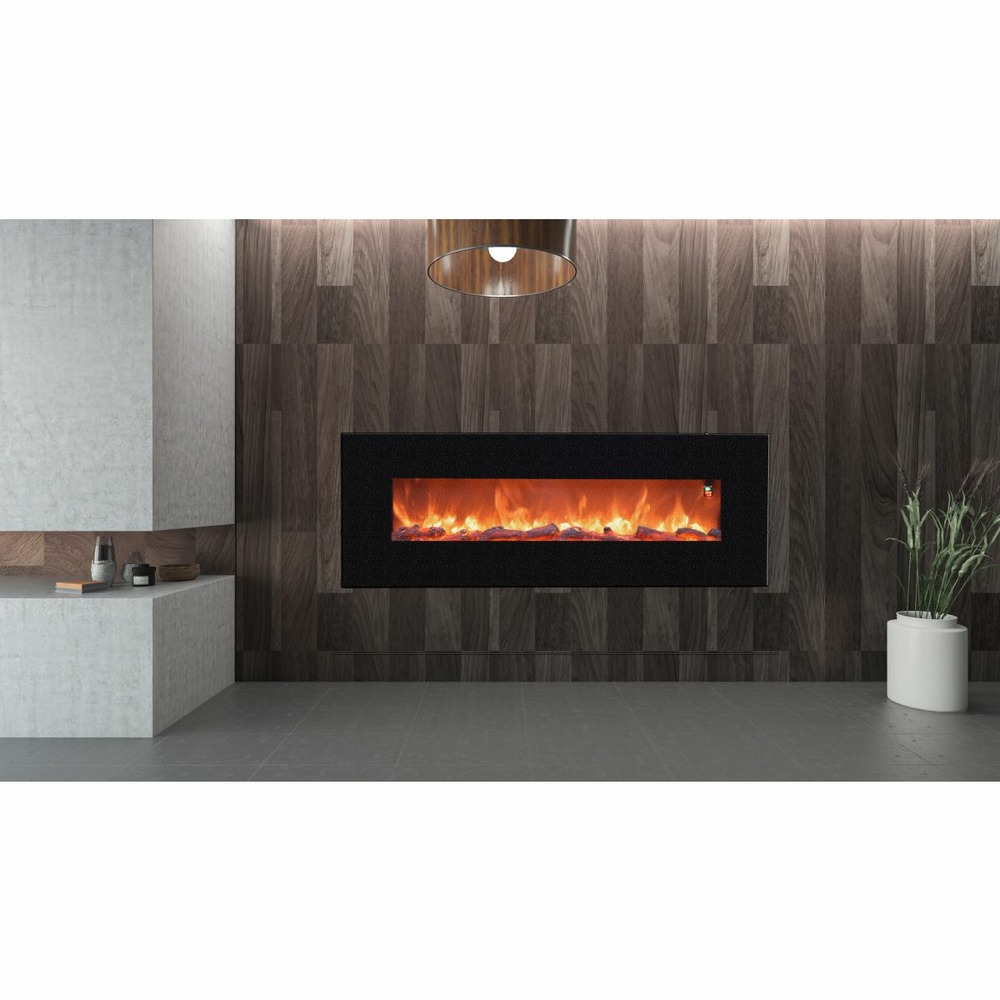 Cheminee electrique murale noire sined caminetto aprica