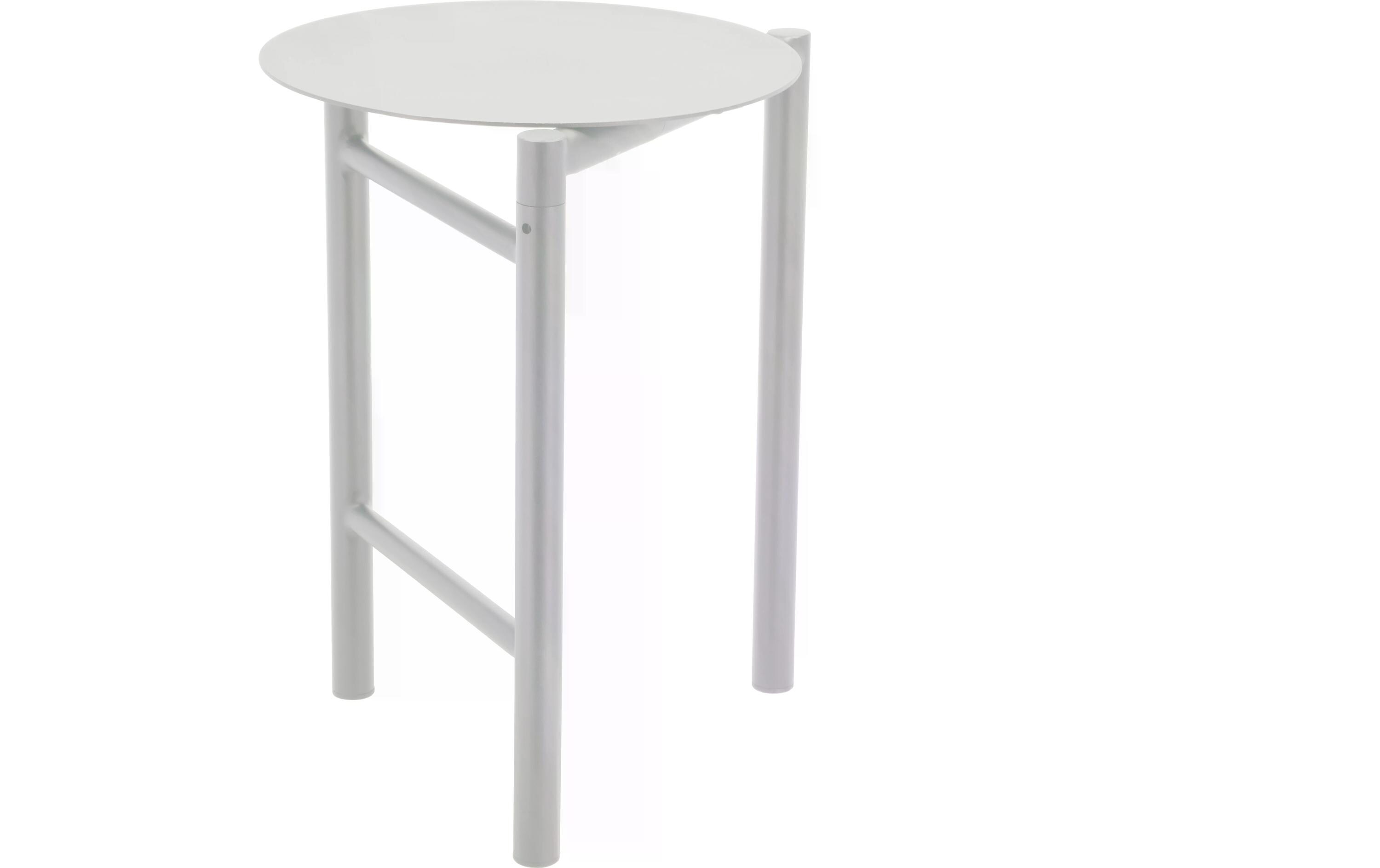 Hocker Disc 33 x 45 cm, Weiss<br>Barhocker aus Metall