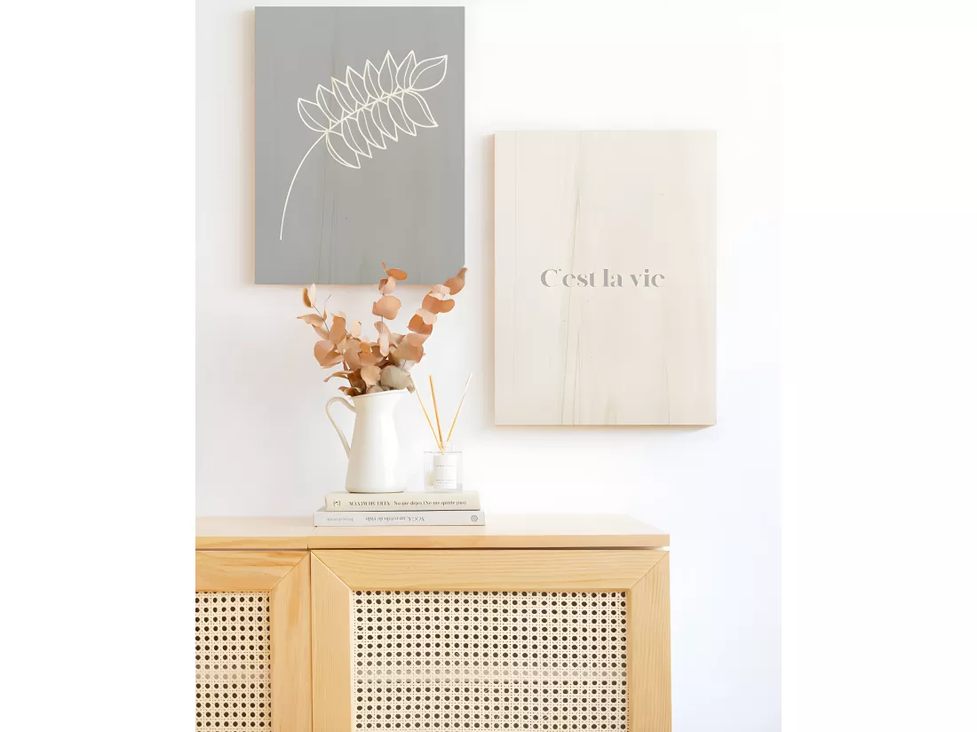 Pack de 2 tableaux en bois C'est la vie blue 30x40cm