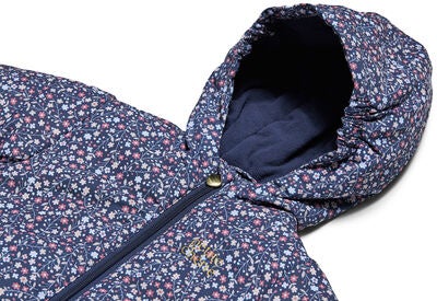 Petite Chérie Atelier Gisele Vinterdress Baby, Navy Small Flower