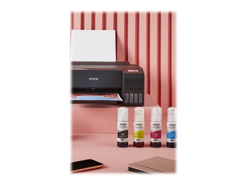 Epson EcoTank L1250 - Printer - farve - blækprinter - kan genopfyldes - A4 - 5760 x 1440 dpi - op til 10 spm (mono) / op til 5 spm (farve) - kapacitet: 100 ark - USB, Wi-Fi - sort