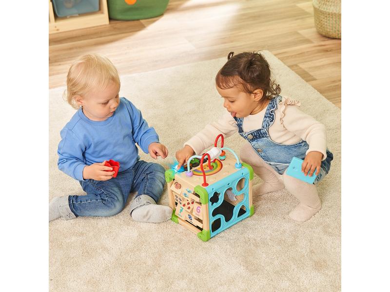 Vtech Interaktiver Holz-Spielwürfel FSC Holzwürfel mit individuellen Würfelseiten und verschiedenen Elementen