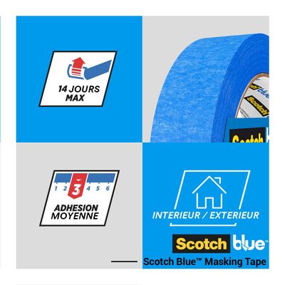 Scotch blue - Ruban de masquage Multi Surfaces - 36 mm x 41 m - 1 Rouleau/Emballage
