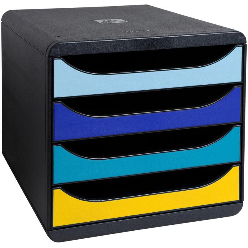 Module de classement Big Box 4 tiroirs Bee Blue - Couleurs assorties