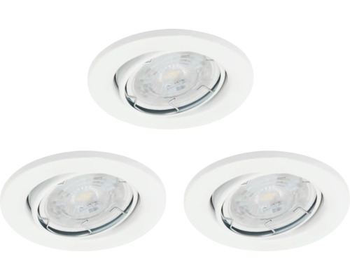 LED inbouwspots set IP23 dimbaar 3-delig 3x5W 3x460 lm 3000K wit Ø 8,6/6,8 cm 230V