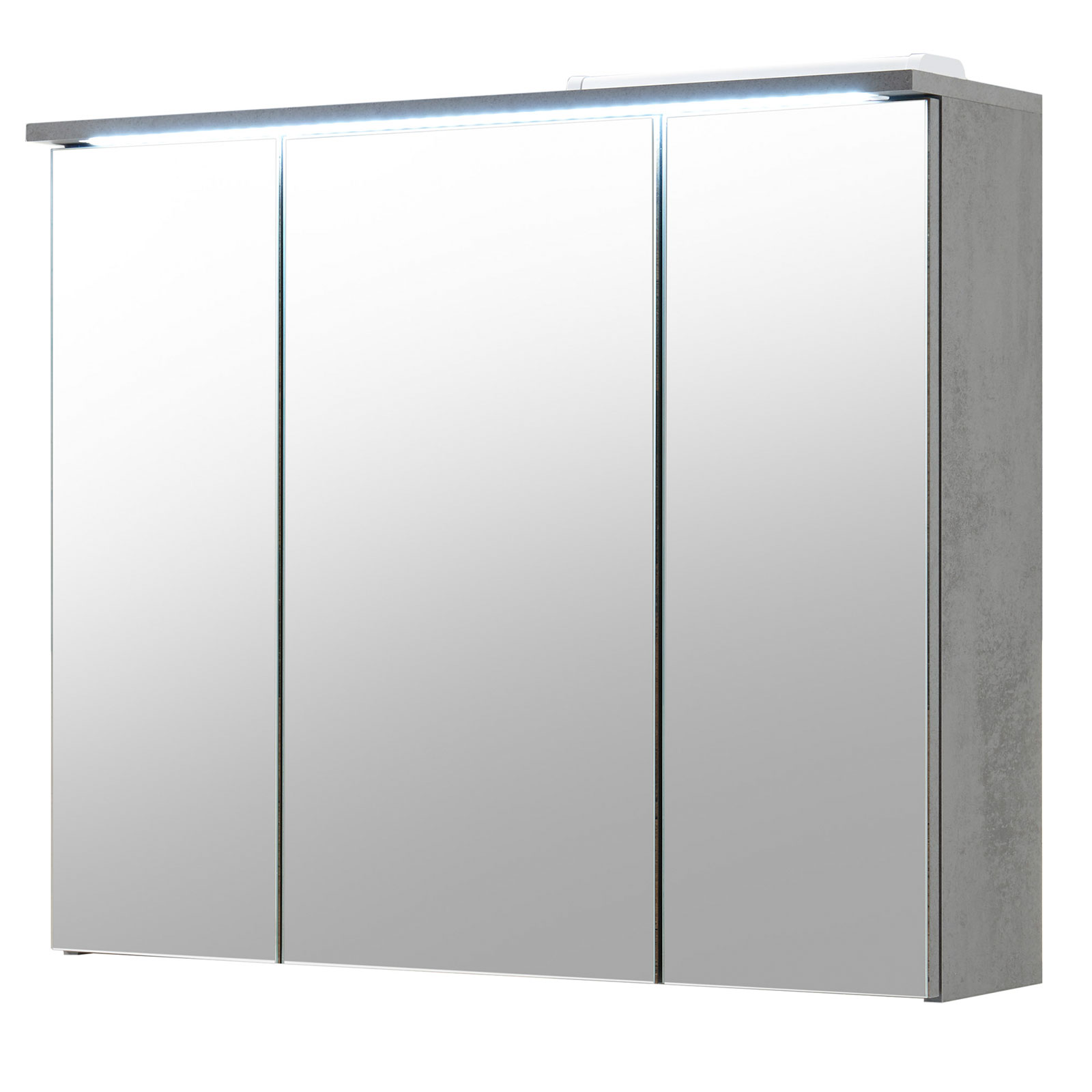Spiegelschrank - Betonoptik - mit Beleuchtung - 68 cm breit