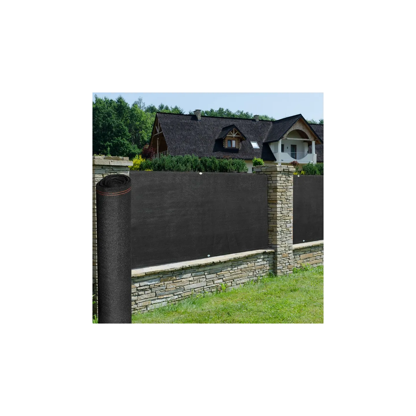 Brise vue renforcé 1,8 x 10 M noir 220 gr/m² luxe PRO