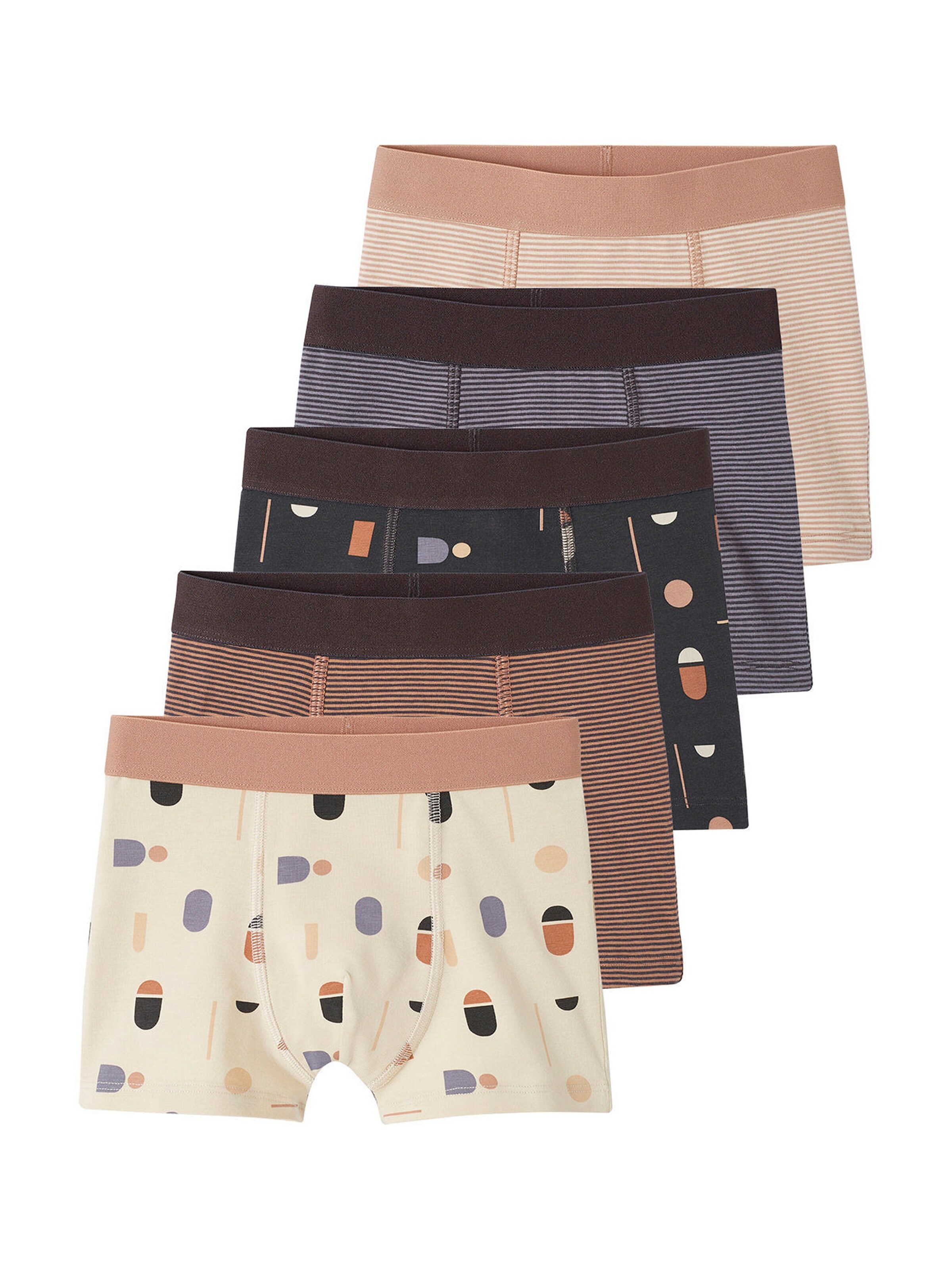Vertbaudet 5er-Pack Jungen Boxershorts mit Bio-Baumwolle wollweiß