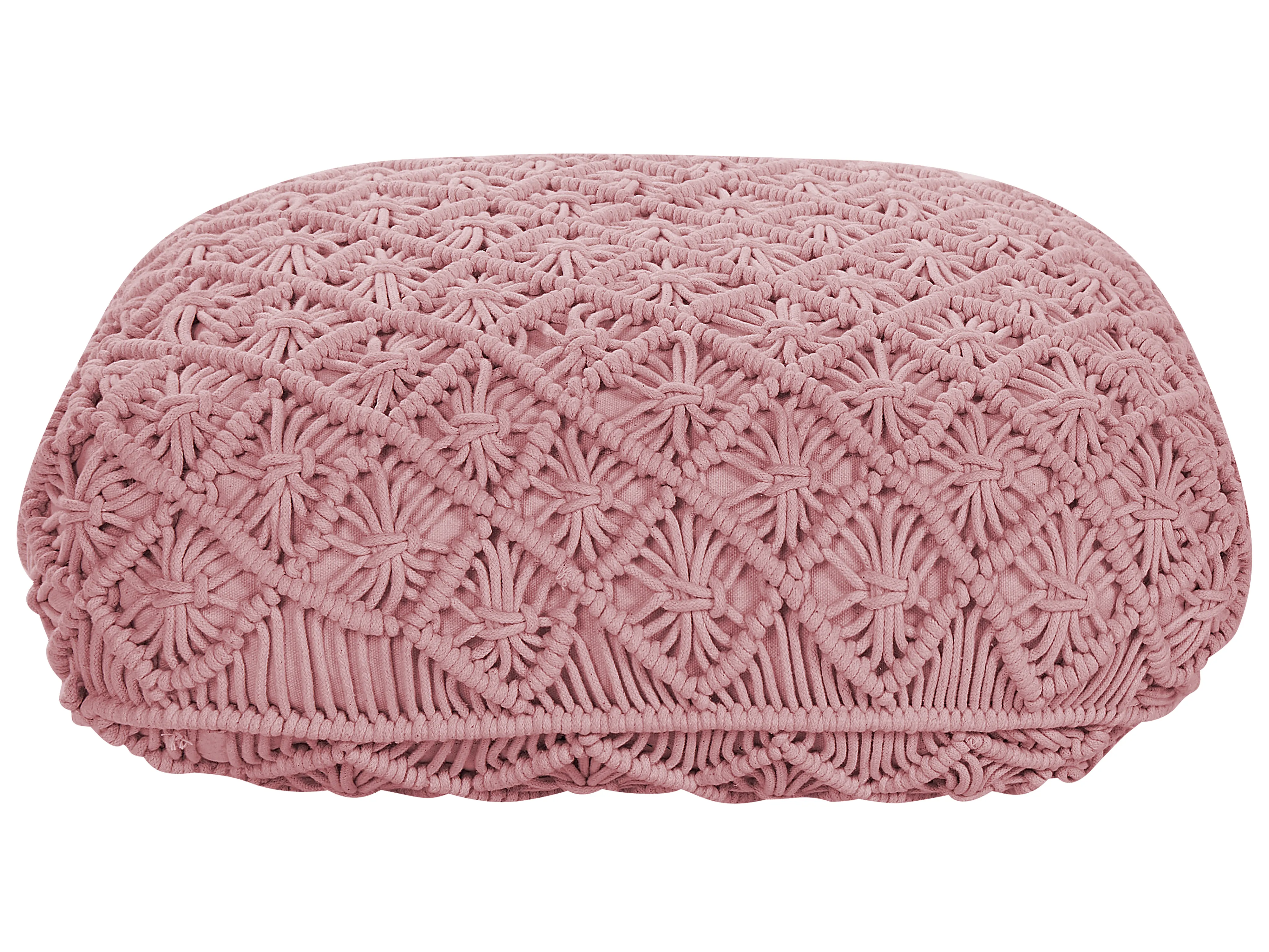 Poef Macramé BERRECHID Katoen Roze