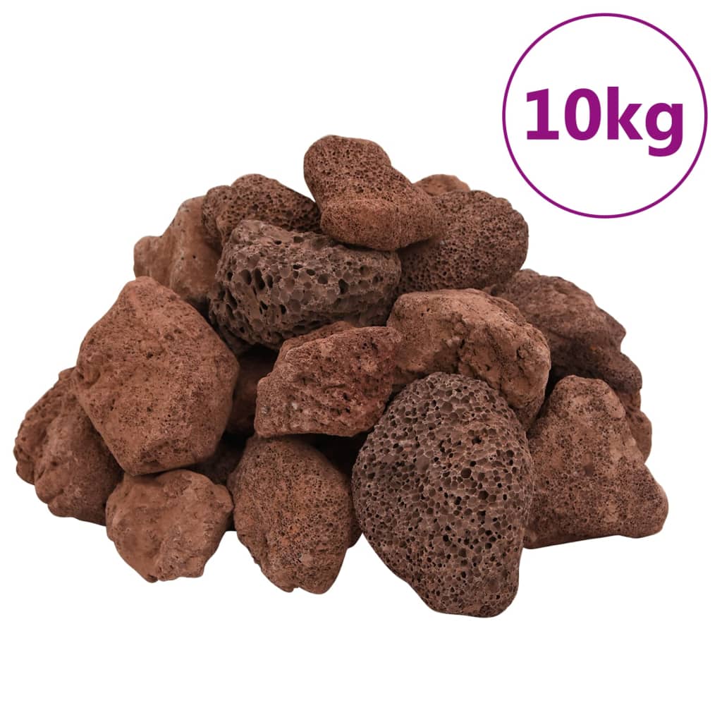 vidaXL Rochas Vulcânicas Vermelhas 10 kg 5-8 cm
