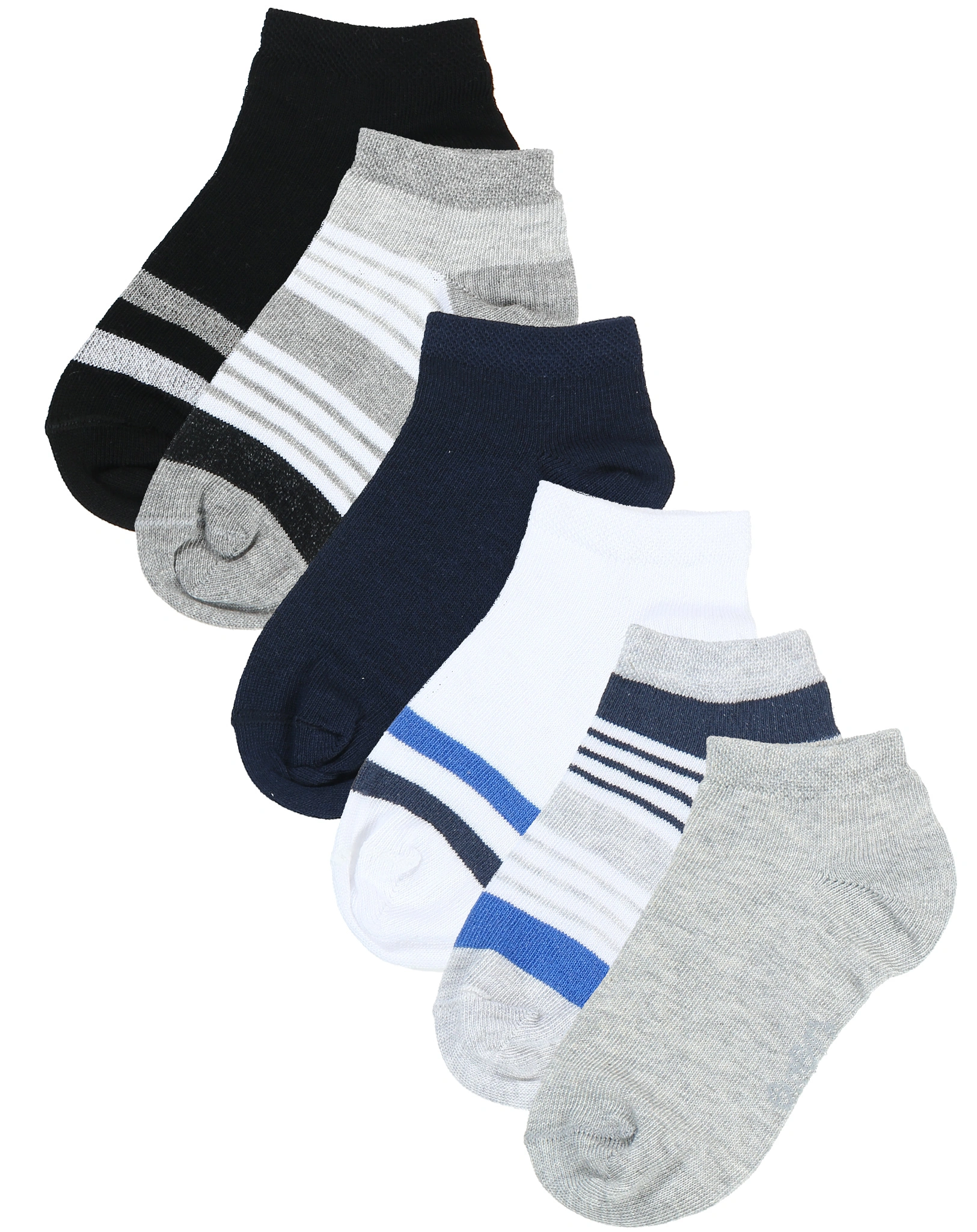 Sneakersocken RINGEL 6er Pack in blau/schwarz