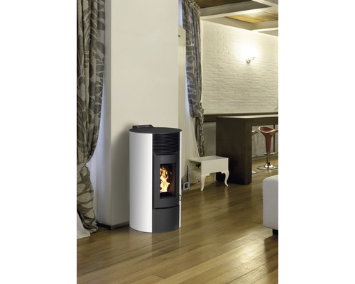 Paola 9 pelletkachel, staal, wit, 8,9 kW