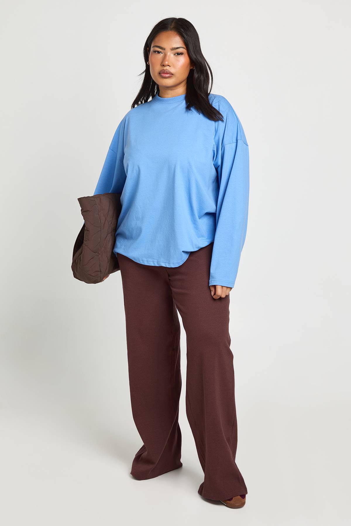 boohoo Pantalon Côtelé Droit Jambe Droite Plus Basic