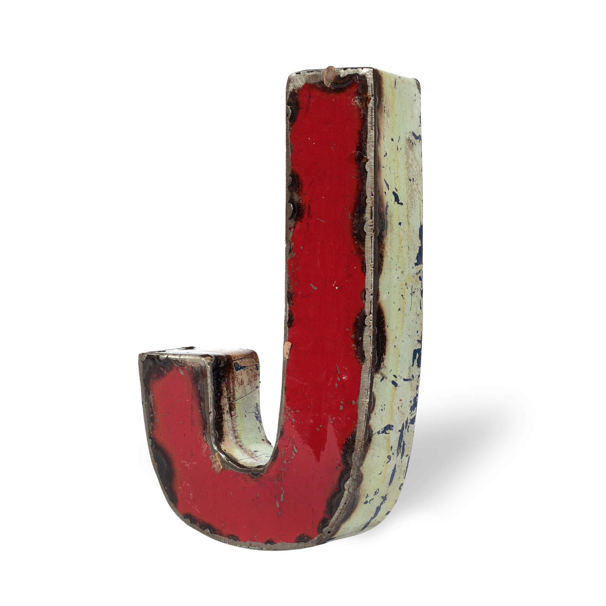 Metallbuchstabe 'J', multicolor, T 13 cm, B 21 cm, H 4 cm von fischer's lagerhaus