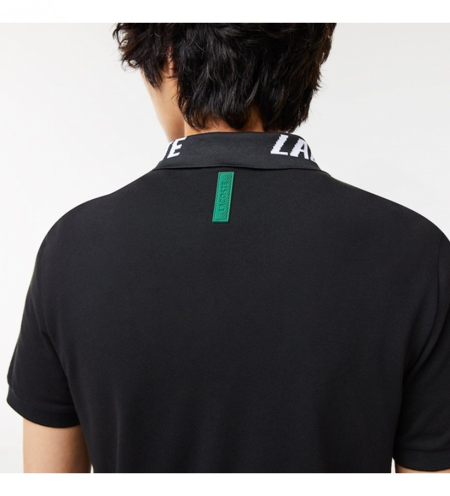 Camisa polo Lacoste Slim Fit em piqué elástico preto
