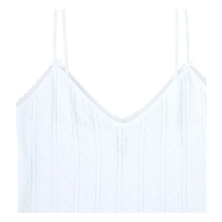 Cou Cou Intimates Top Long Cami Pointelle Coton Bio | Blanc