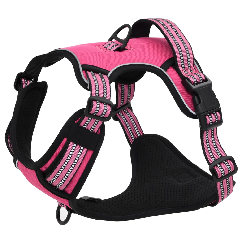 Coleira para cães VidaXL com faixas refletoras ajustáveis, rosa