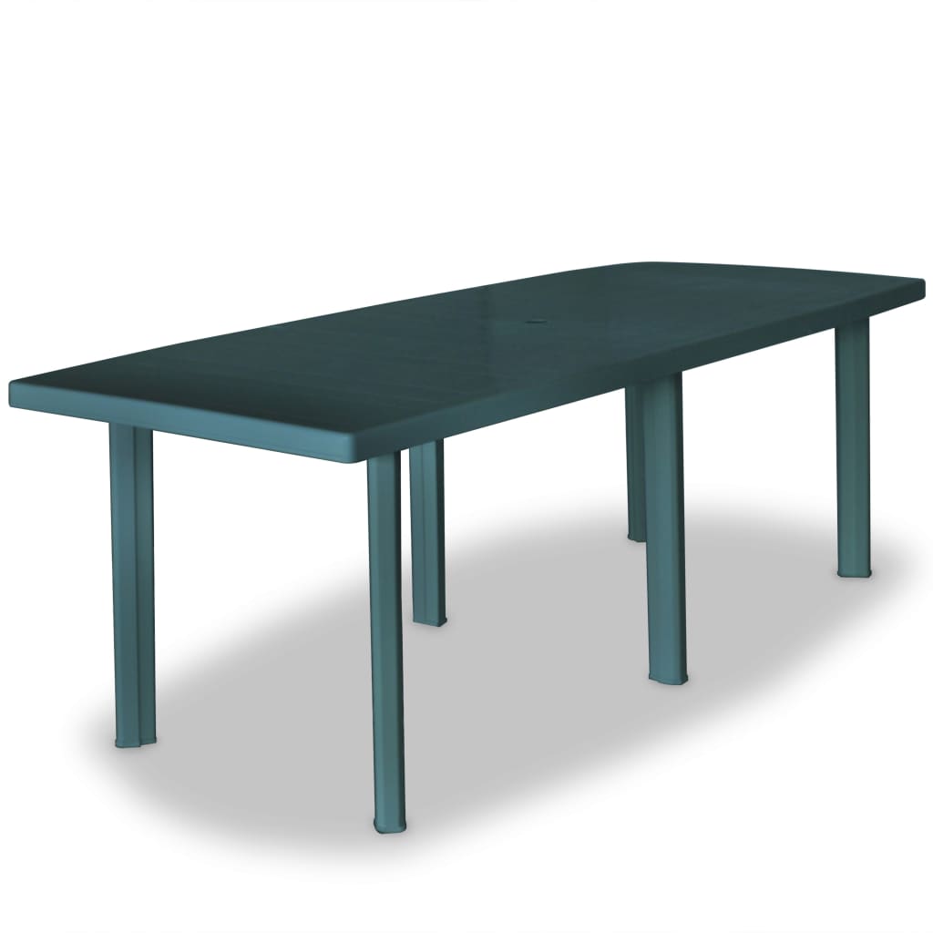 Mobilier à dîner d'extérieur 11 pièces plastique vert