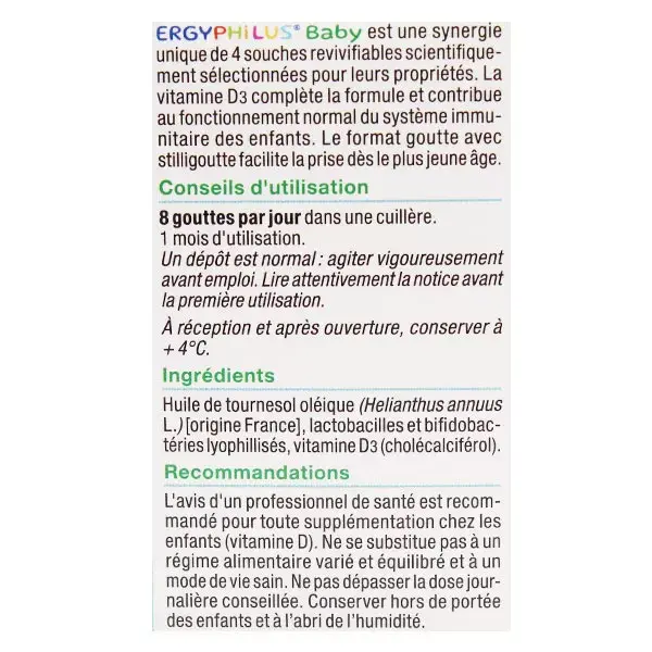 Probióticos Nutergia Ergyphilus para Bebês 10ml