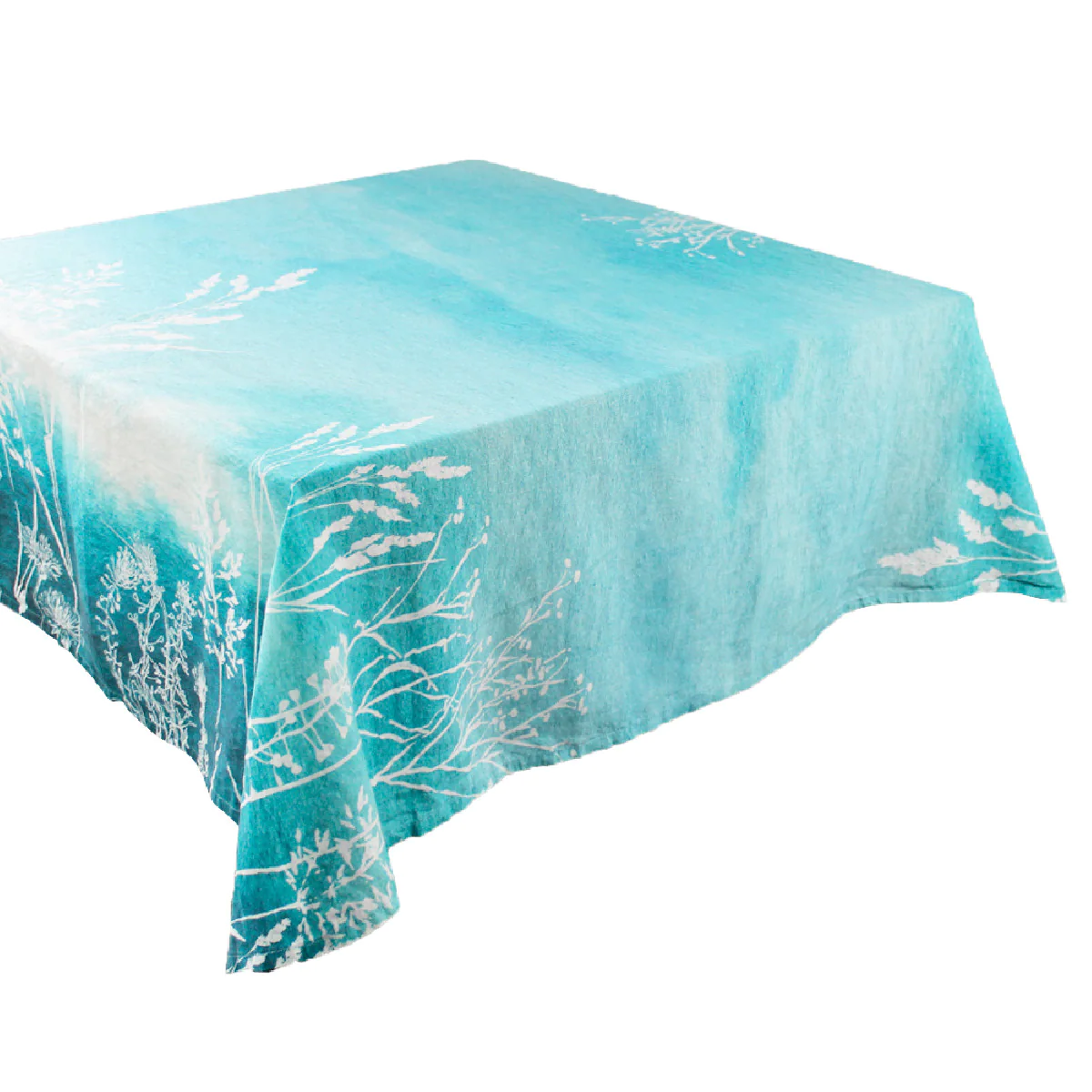 Nappe métis lin & coton bleu 115x115 Garnier Thiebaut