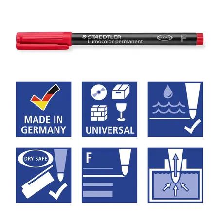 STAEDTLER® Lumocolor® permanent pen 318 Universalstift F, 6er Packung