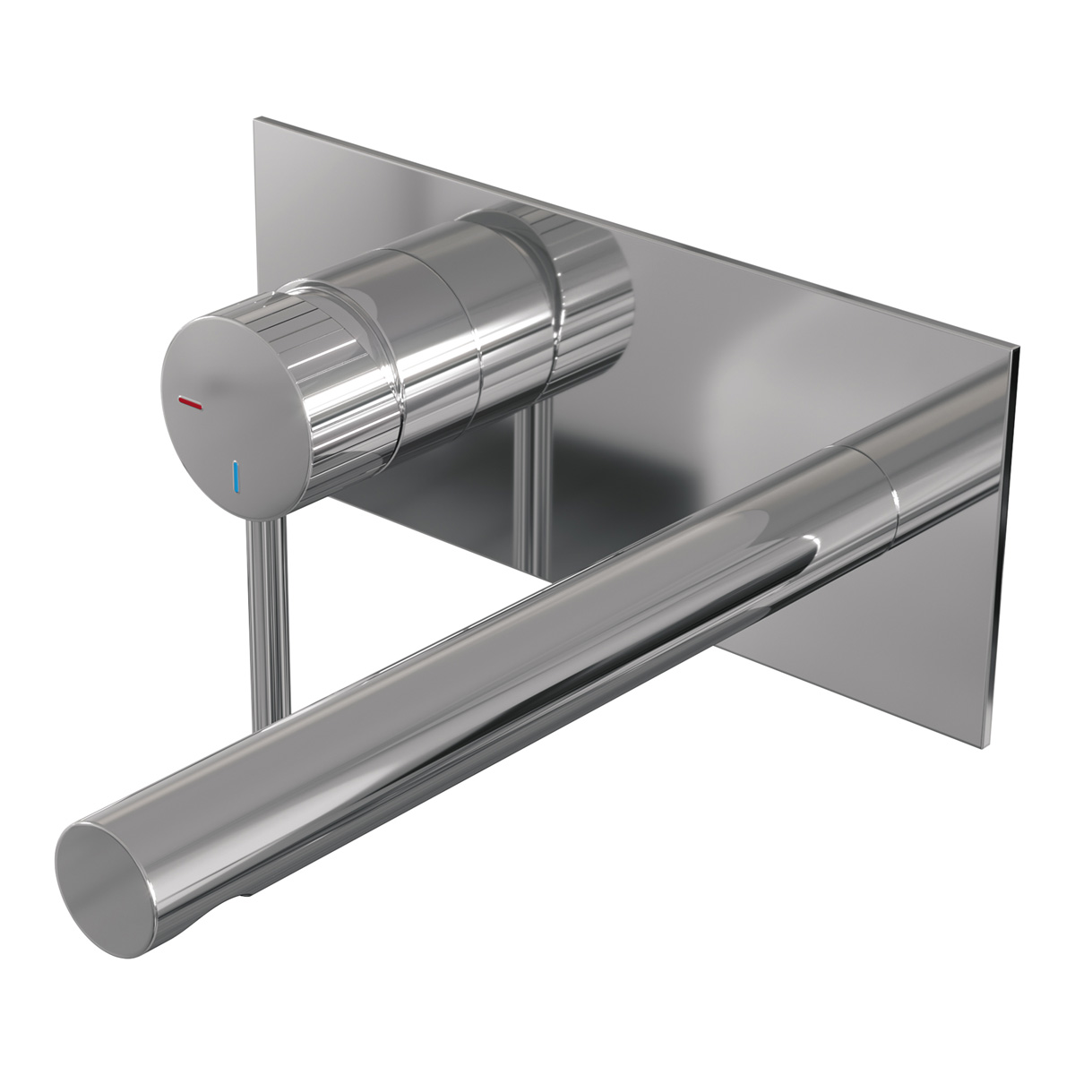 Brauer Stripe inbouw wastafelkraan ColdStart met rechte uitloop en afdekplaat model A2 chroom