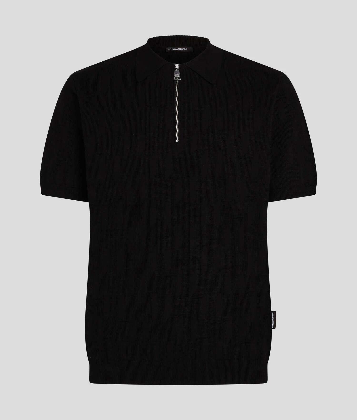 POLO ZIPPÉ KL MONOGRAM - Noir