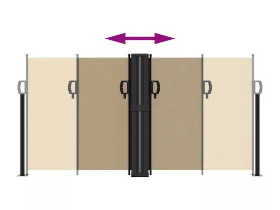 Auvent latéral rétractable beige 120x600 cm