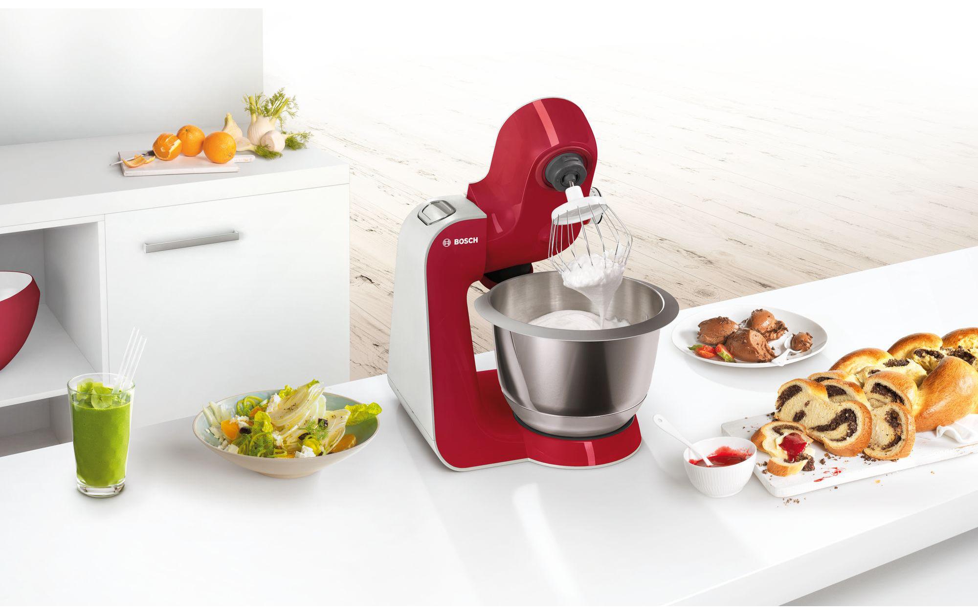 Küchenmaschine MUM58720 Rot/Silber<br>1000 W-Küchenmaschine mit umfangreichem Zubehör, rot/silbern